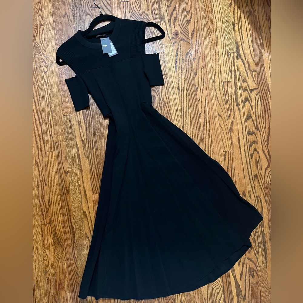 Maje cut out midi knit dress